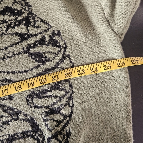 🎁💲EUC Rib Cage/Skelton Distressed Sweater - Sage XL - Picture 6 of 8